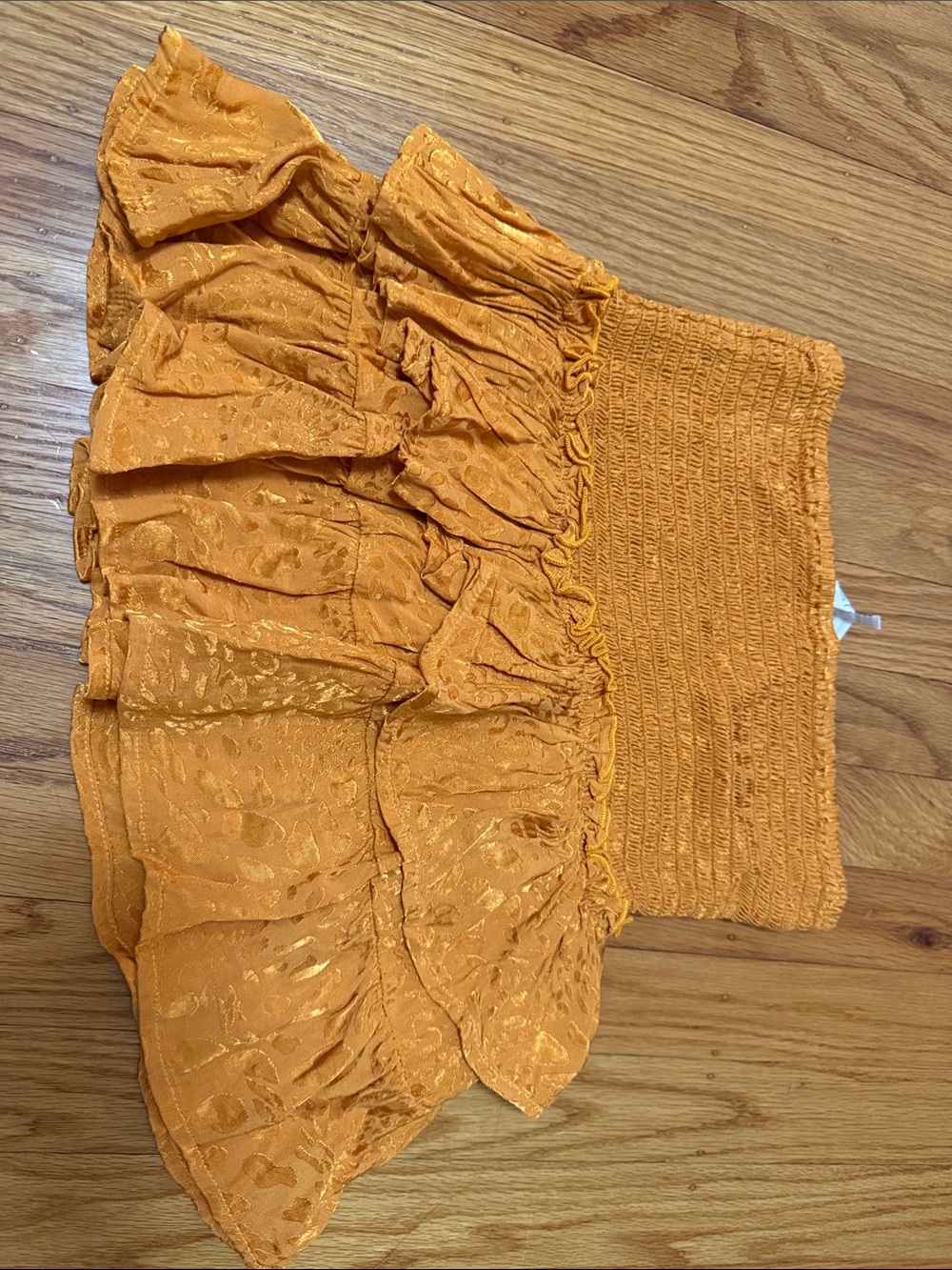Isabelle’s Cabinet Ruffle Mini Skirt in Burnt Orange